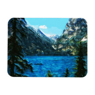 Magnet Flexible Bateau sur Mountain Lake Impressionnisme Abstrait