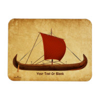 Bateau viking à voile rouge II