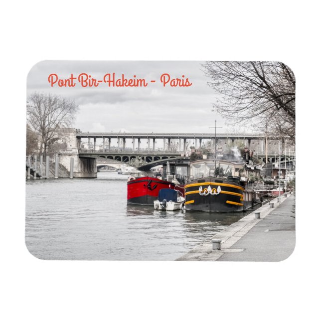 Magnet Flexible Bateaux domestiques près de Pont Bir-Hakeim - Pari (Horizontal)