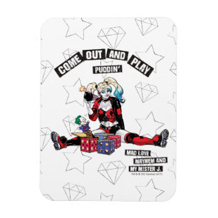 Magnet Flexible Batman   Harley Quinn "Sortez Et Jouez À Puddin"