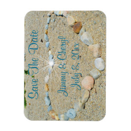Magnet Flexible Beach Heart Économisez La Date