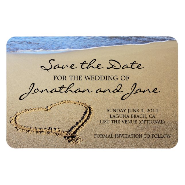 Magnet Flexible Beach Ocean Mariage Deluxe Enregistrer la date (Horizontal)