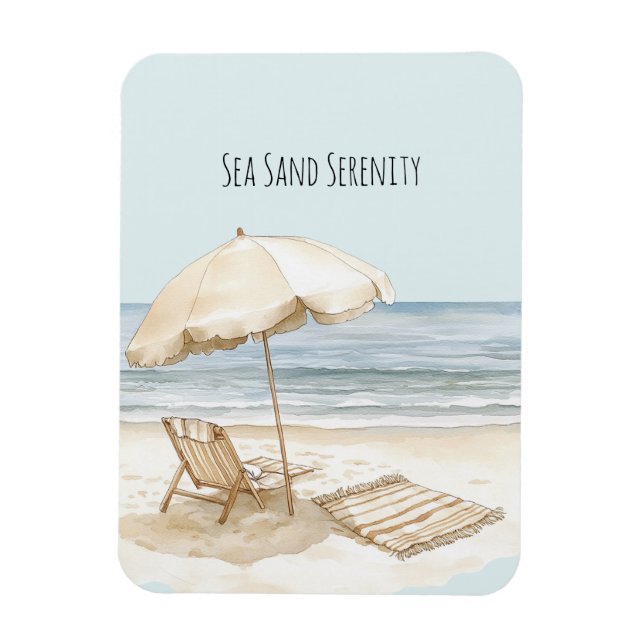 Magnet Flexible Beach Umbrella Ocean Sea Sand Serenity (Vertical)