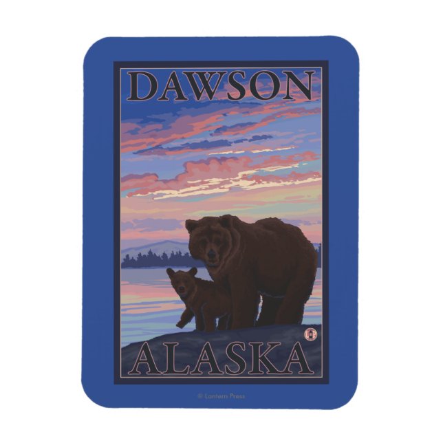 Magnet Flexible Bear and Cub - Dawson, Alaska (Vertical)
