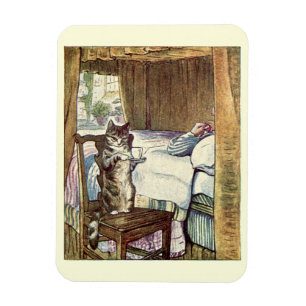 Magnet Flexible Beatrix Potter Chat Servant Du Thé