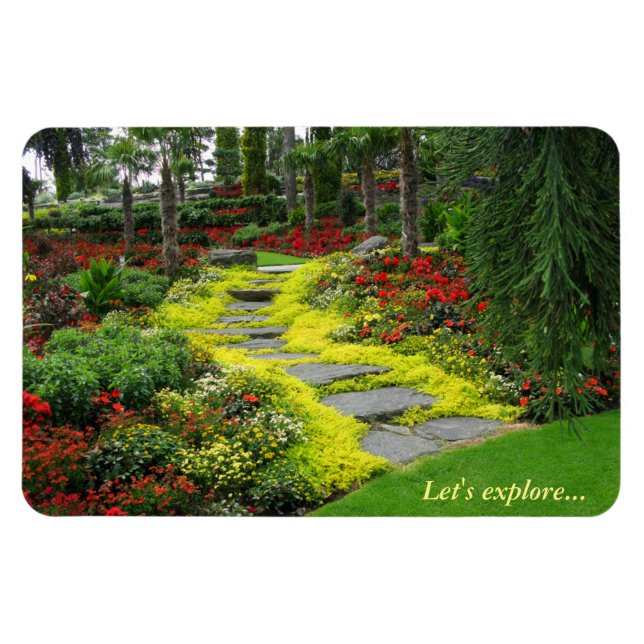 Magnet Flexible Beau chemin du jardin du parc botanique (Horizontal)