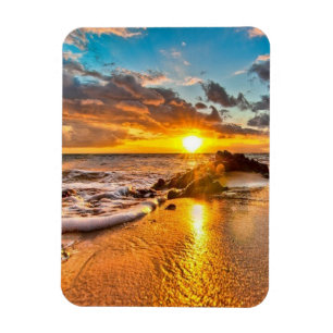 Magnet Flexible Beau lever de soleil sur l'aimant de plage