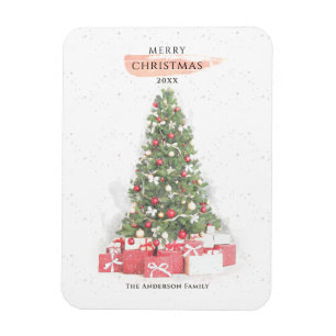 Magnet Flexible Beau Noël Arbre Aquarelle Vacances Art
