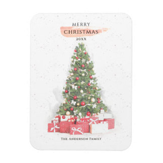 Magnet Flexible Beau Noël Arbre Aquarelle Vacances Art
