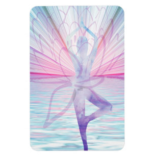 Magnet Flexible Beau rose et bleu Vrikshasana Yoga