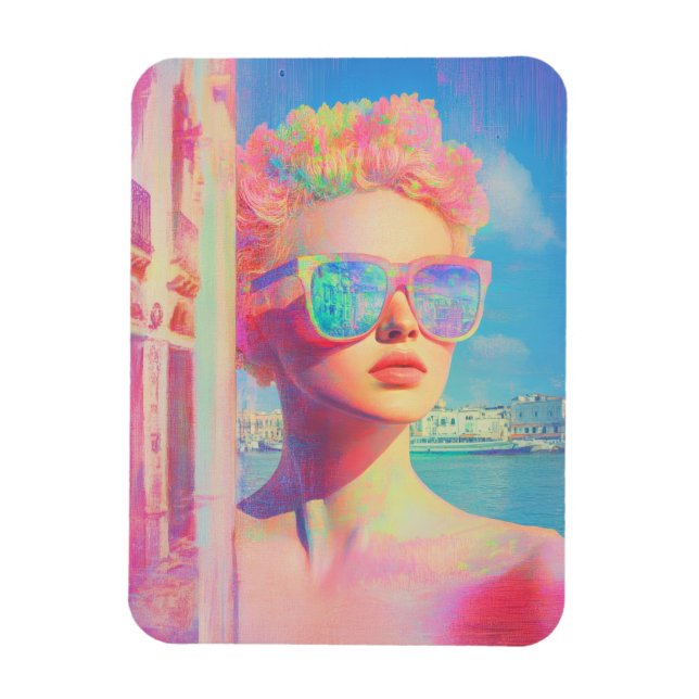 Magnet Flexible Beauté côtière de Neon avec lunettes de soleil (Vertical)