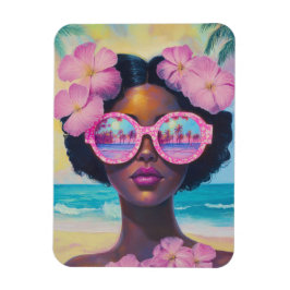 Magnet Flexible Beauté tropicale dans les tons roses