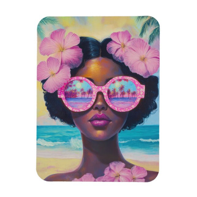 Magnet Flexible Beauté tropicale dans les tons roses (Vertical)