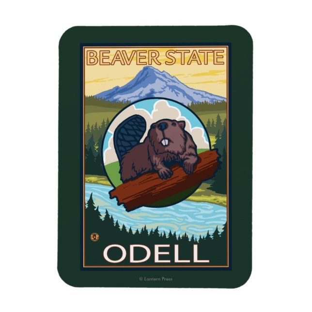 Magnet Flexible Beaver & Mt. Hood - Odell, Oregon (Vertical)