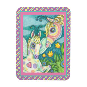MAGNET FLEXIBLE BÉBÉ DE PÂQUES, CHEVAL DE PRINTEMPS, FAIRY FILLY