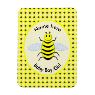 Magnet Flexible Bébé jaune mignon abeille Genre Révéler Neutre Per