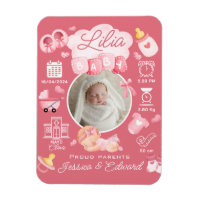 Bébé mignon Fille Naissance Statistiques Rose Nouv