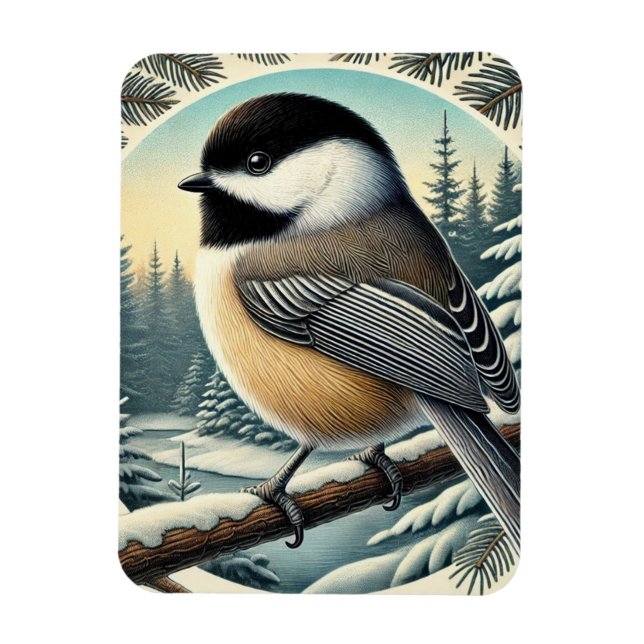 Magnet Flexible Bécasseau à capuchon noir de l'Oiseau du Maine (Vertical)