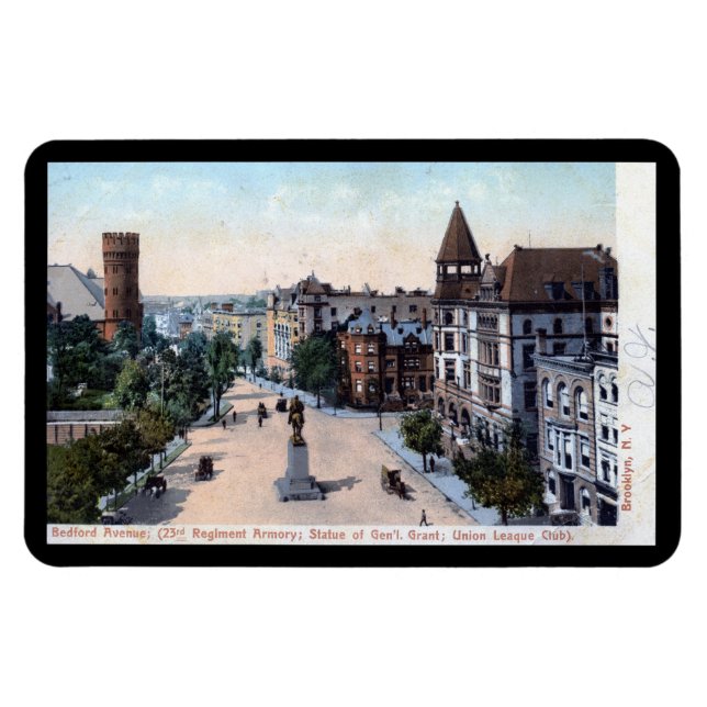 Magnet Flexible Bedford Ave., Brooklyn, NY 1906 Carte postale Vint (Horizontal)