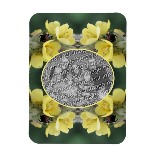 Magnet Flexible Beetle sur Wild Mullein Flower Ajoutez votre photo (Vertical)