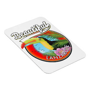 Magnet Flexible Belle autocollant de voyage Lanzarote.
