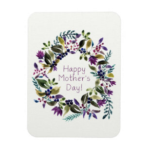 Magnet Flexible Belle Fête des Mères Aimant Fleurs pourpres