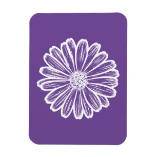 Magnet Flexible Belle Fleur de marguerite, Illustration de demi-te