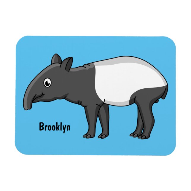 Magnet Flexible Belle illustration de tapir de dessin animé (Horizontal)