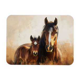 Magnet Flexible Belle peinture de jument et de poulain