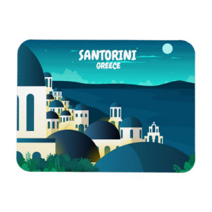 Magnet Flexible Belle Santorin à la nuit Grèce Photo
