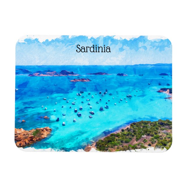 Magnet Flexible Belle Sardaigne Italie Paysage méditerranéen (Horizontal)