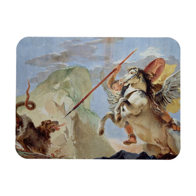 Magnet Flexible Bellerophon, à cheval Pegasus, tuant la Chimera, (Horizontal)