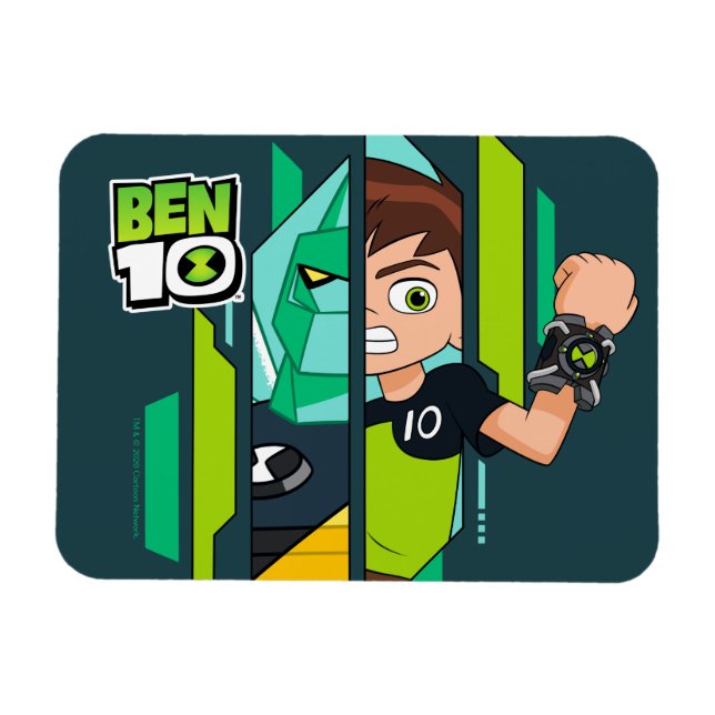 Magnet Flexible Ben 10 Transformation de l'ADN de Diamondhead (Horizontal)