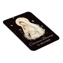 Bénédictions de Noël du prêtre Madone Enfant Noir