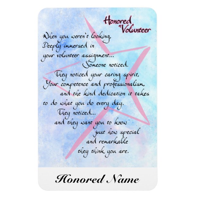 Magnet Flexible Bénévole Merci et l'aimable appréciation (Vertical)