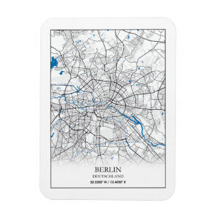 Magnet Flexible Berlin Deutschland Allemagne Plan de la ville Amat