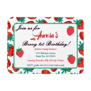 Magnet Flexible Berry fraise rouge 1er Anniversaire Gardien