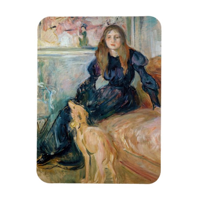 Magnet Flexible Berthe Morisot - Julie et son Greyhound Laerte (Vertical)