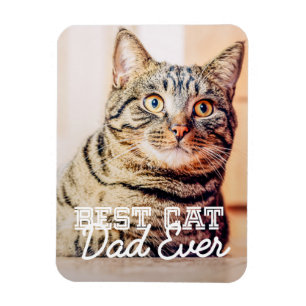 Magnet Flexible Best Cat Dad Ever Modern Custom Pet Photo