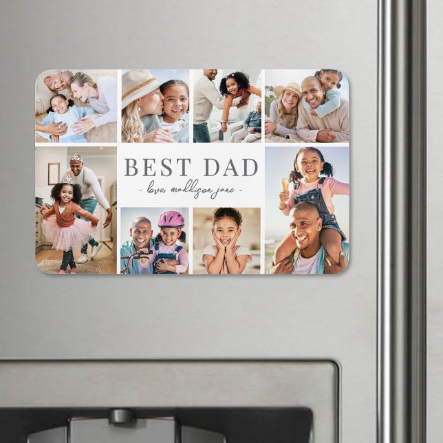 Magnet Flexible Best Dad Photo Collage (Simple Best Dad Collage Magnet)