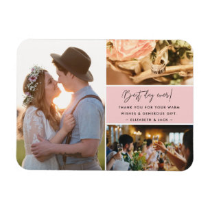 Magnet Flexible Best Day Ever Photo Collage Pink Thank You