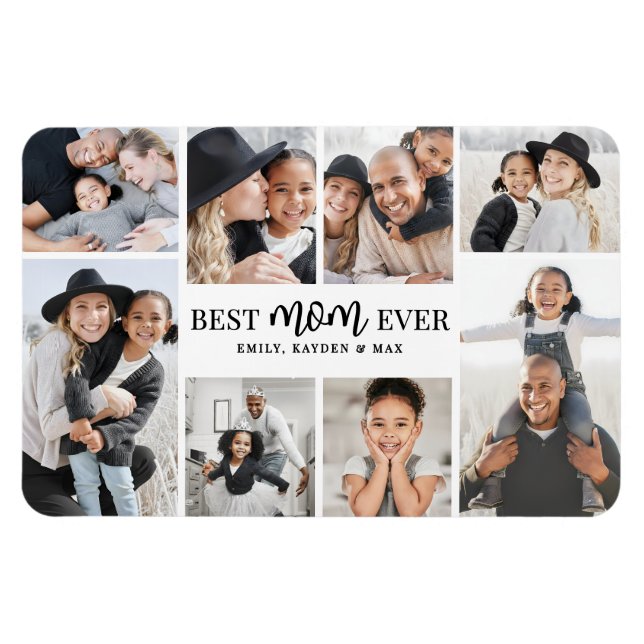 Magnet Flexible Best Mom Photo Collage (Horizontal)
