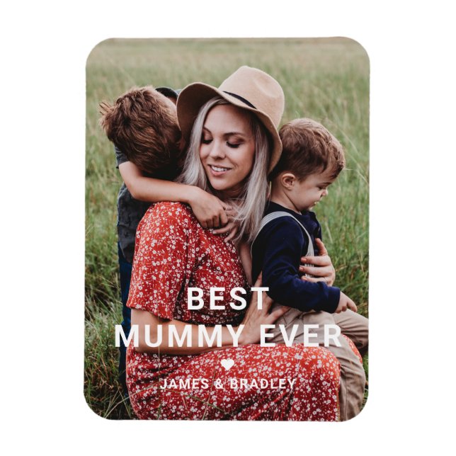 Magnet Flexible BEST MUMMY JAMAIS Coeur Fête des Mères Photo (Vertical)