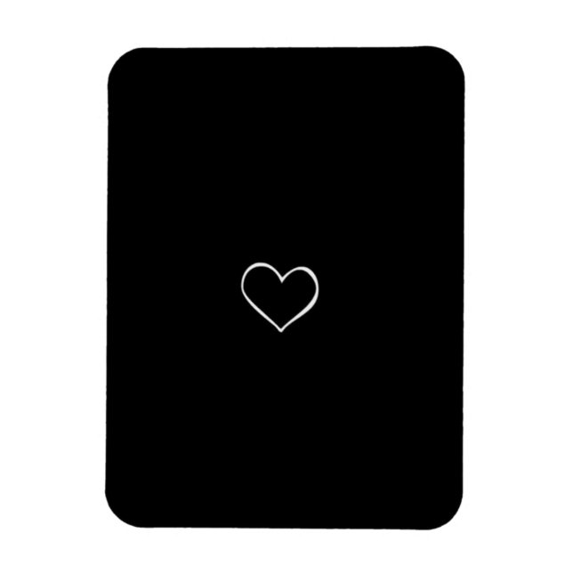 Magnet Flexible BHBL noir arrière - plan blanc coeur classique amo (Vertical)