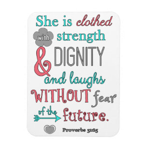 Magnet Flexible Bible, 31:25 de proverbes, elle est vêtue de la