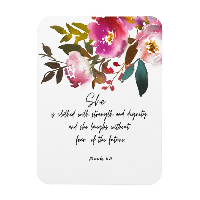 Magnet Flexible Bible verse Floral (Vertical)