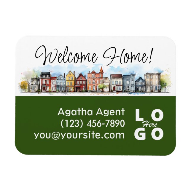 Magnet Flexible Bienvenue Accueil Immobilier Fermer Cadeau (Horizontal)