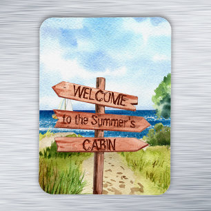 Magnet Flexible Bienvenue Croisière Cabine Paysage de plage person