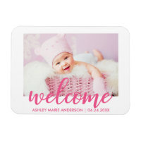 Bienvenue Nouveau bébé rose chaud