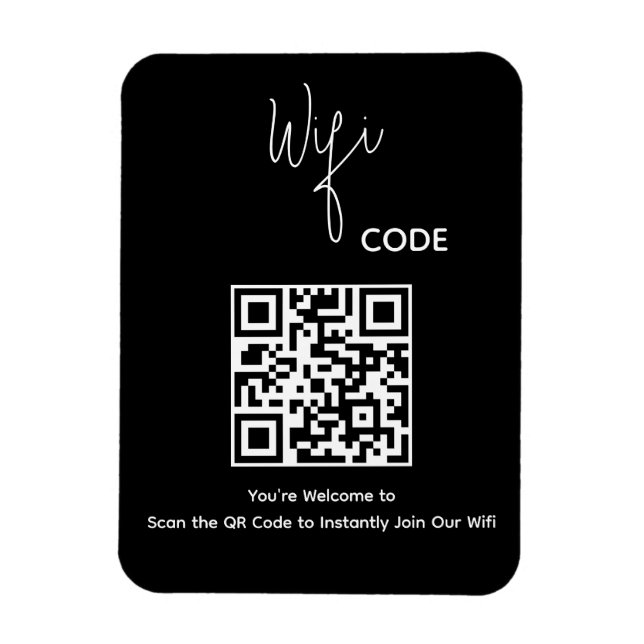 Magnet Flexible Bienvenue QR Code Scan pour connecter le Wi-Fi (Vertical)